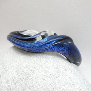 Blue Dichro Glass cuff bracelet